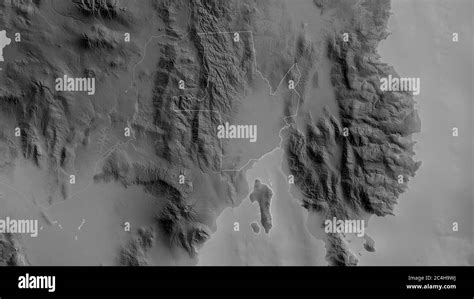 Davao Del Norte Province Of Philippines Grayscaled Map With Lakes And