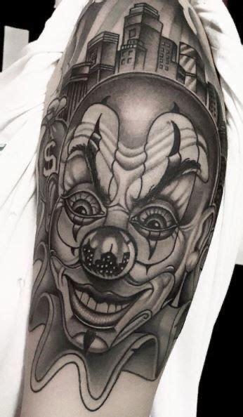 Pin By 𝕲𝖚𝖓𝖕𝖑𝖆𝖞 🅖🅔🅔🅩🅨 On Gₐₙg𝔰ₜₐ 𝔦ₙₖ Clown Tattoo Chicano Style