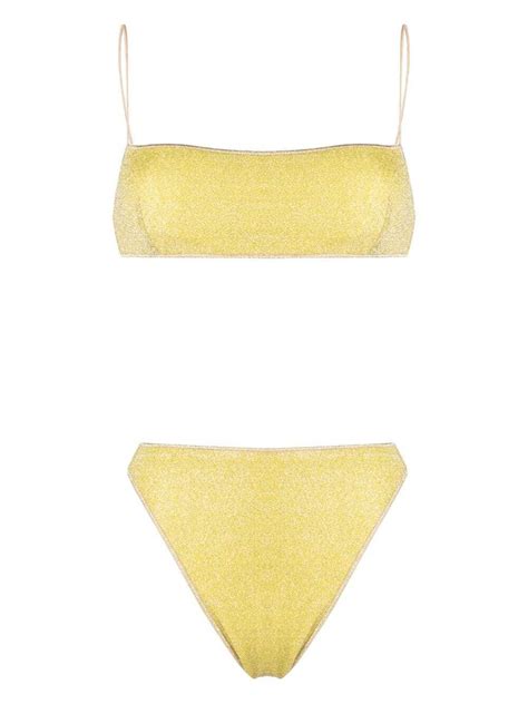 Oseree Lumière Metallic threading Bikini Set Gold Editorialist