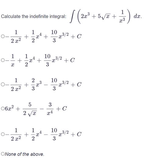 Calculate The Indefinite Integral Ft 2 X3 5 X StudyX