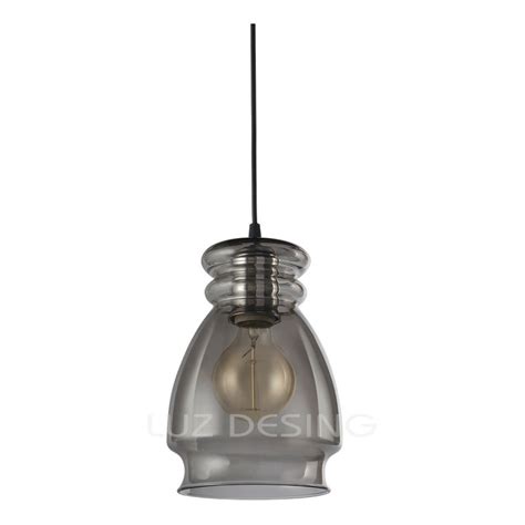 LUZ DESING Colgante 3 Luces Vidrio Fume Antique Moderno Apto Led E 27