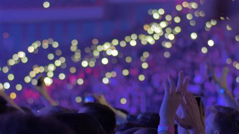 Large audience inside an arena during a concert 29904734 Stock Video at ...