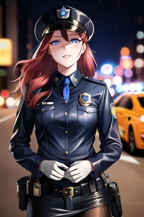 Pin En Anime Black Hair Mujer Policía Chicas Anime Chica Anime