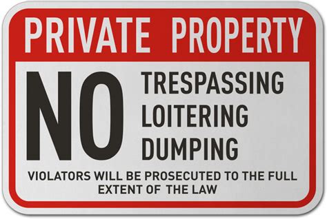 No Trespassing Loitering Sign F8010 By