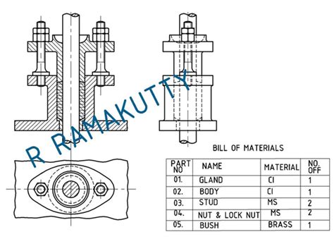 Machine Drawing: Stuffing Box