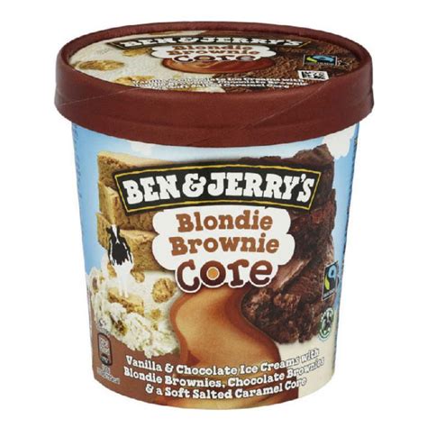 Ben N Jerry Frozen Ice Cream Blondie Brownies 473ml Black Vanilla Gourmet