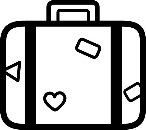 Suitcase For Travelling Baggage Outline Comments White Suitcase Icon