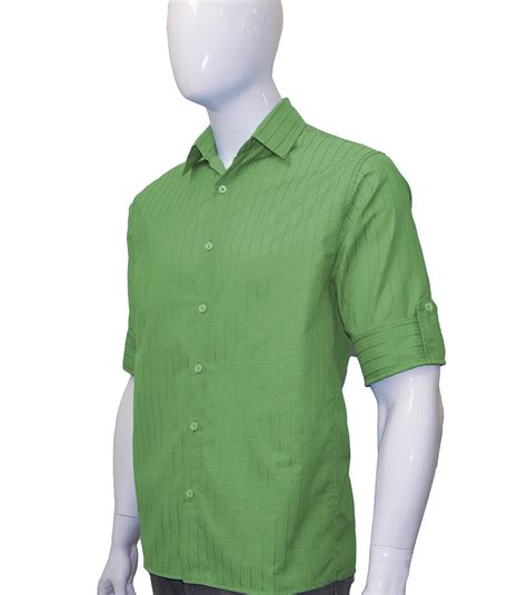 Camisa Social Masculina Manga 34 Verde Loja Bom Pano Camisaria