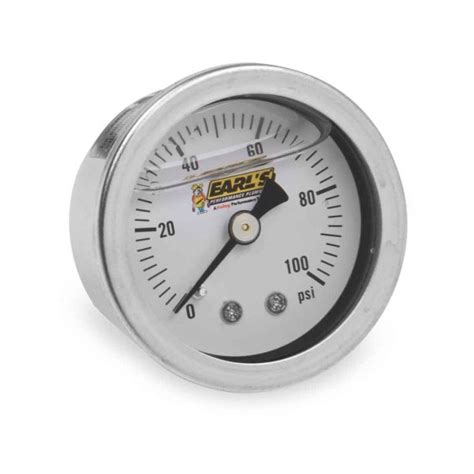 Earls Oil Filled Pressure Gauge 0 100 Psi 1 8 Inch Npt Male