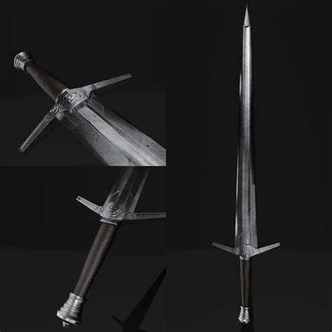 Artstation The Witcher Silver Sword 3d Model