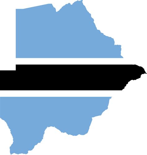 Botswana Flag Map - Openclipart