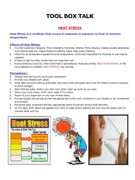 Tool Box Talk Heat Stress