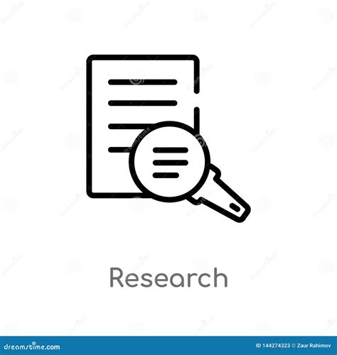 Icono Del Vector De La Investigaci N Del Esquema L Nea Simple Negra