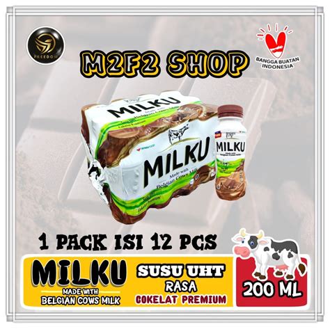 Susu Milku Cokelat Premium Uht Botol Plastik Pet Ml Kemasan Pack