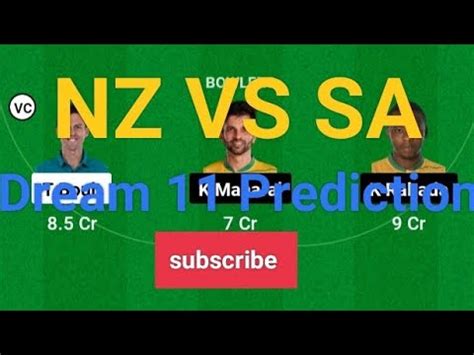 NZ VS SA World Cup Dream 11 Prediction SA VS NZ Dream 11 Team NZ VS