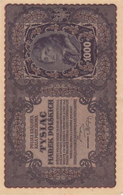 Billet Pologne 1000 Marek Tadeusz Kosciuszko 1919 I série AC