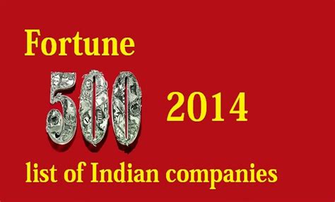 Fortune 500 List of Indian Companies 2014