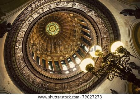 Dome Of State Capitol Building. Springfield, Illinois, Usa. Stock Photo ...