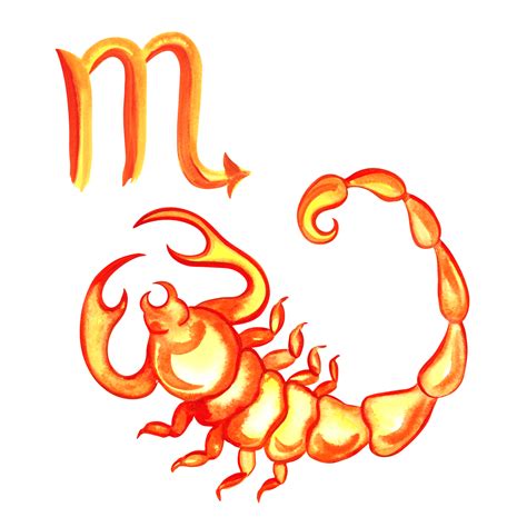 Scorpio Zodiac Sign By Horoscope The Watercolor Is Hand Drawn Artistic Color Colorized