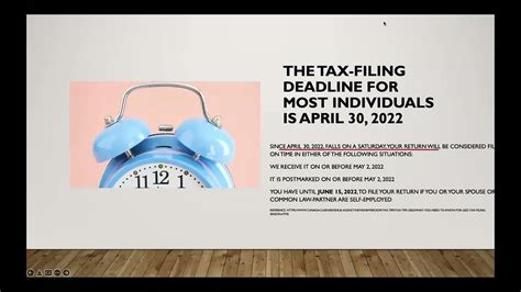 2022 Canada Tax Filing Deadline 2 Youtube