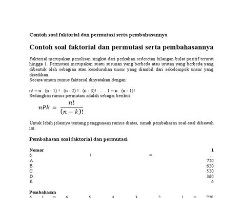 Yuk Lihat Contoh Soal Cerita Permutasi Dan Kombinasi Beserta Jawabannya