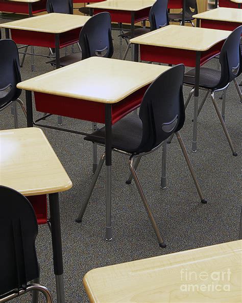 Student Desks In Classroom Photograph by Skip Nall - Pixels