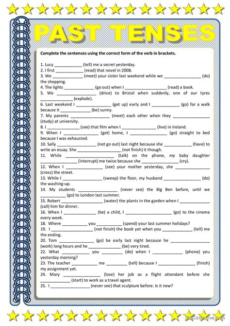 Past Tenses Review General Gramma English Esl Worksheets Pdf Doc