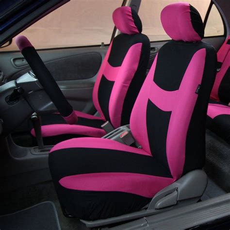 Pink Black Light And Breezy Cloth Seat Cover Bundle Pink Car Seat Covers Hot Pink Cars Pink