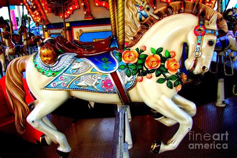 Carousel Horse With Roses Photograph By Mary Deal Fine Art America