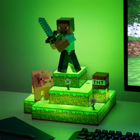 Minecraft Lampe De Table Diorama Steve Elbenwald