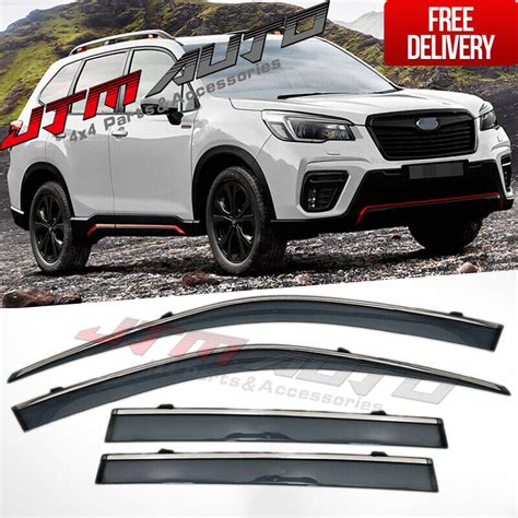 IJ Chrome Weather Shield Weathershield Window Visor For Subaru Forester