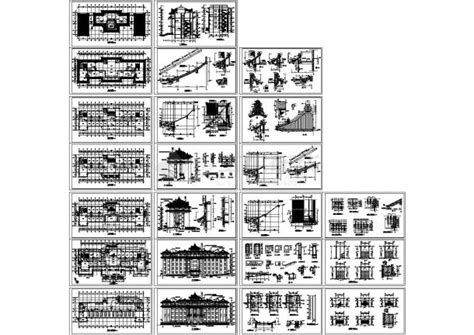 某地庑殿式仿古办公楼建筑施工图土木在线