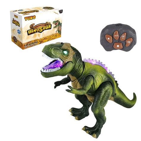 Tuko Jurassic World Dinosaur Toys LED Light Up Walking and Roaring Realistic T Rex Dinosaur Toys ...