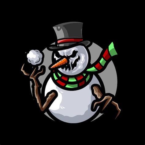 Premium Psd A Snowman With A Green And Red Scarf And A Hat That Says