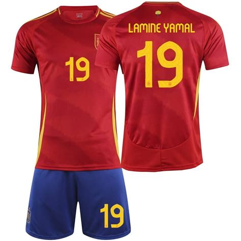 JSC Mens/Kids 2024 European Cup Soccer Game Spain #19 Lamine Yamal ...