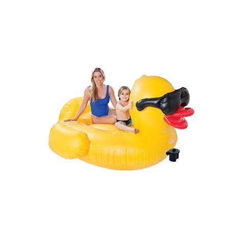 Game 5007 Giant Derby Duck With Pump Inflatable Pool Float Quick Fill Valves Built In Cup