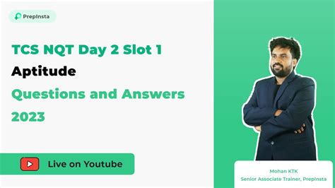 TCS NQT Day 2 Slot 1 Aptitude Questions And Answers 2023 YouTube