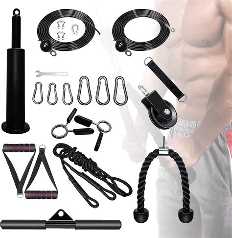 Buy Fitness LAT And Lift Pulley System Gym 19 PCS Upgraded Cable