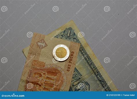 Collection Of An Egyptian One Pound Banknote Banknotes And