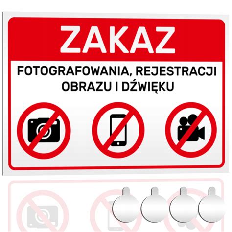 Tabliczka Pcv Zakaz Fotografowania I Nagrywania X Druk Uv