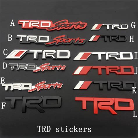 豐田 Trd Sport Side Trunk Emblem 徽章貼紙貼花 Toyota Trd 三維金屬貼紙 蝦皮購物