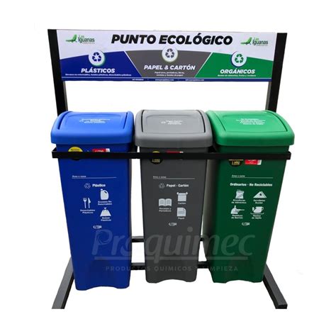 Punto Ecológico 53 Litros Tres Puestos Proquimec