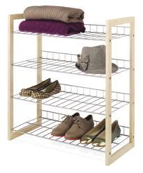 Whitmor® Natural Wood and Chrome Wire Closet Shelving Unit at Menards®