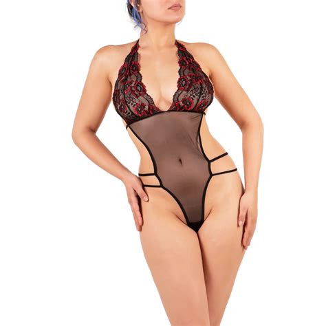 Body Dentelle Et Tulle Noir Satine Lingerie