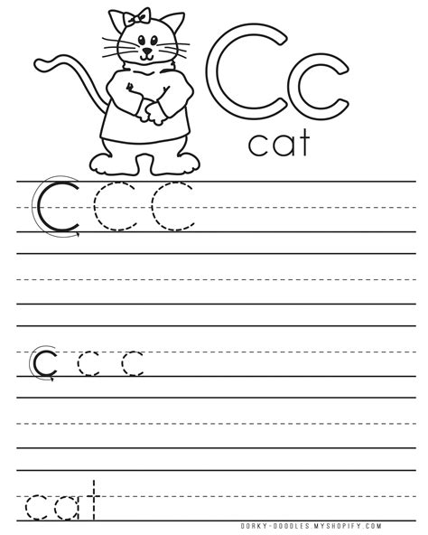 Practice Writing Letter C Free Printable