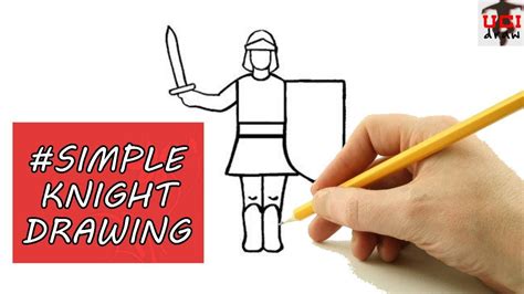 How To Draw A Knight Sketch Drawing Easy Templar Knight Outline Step