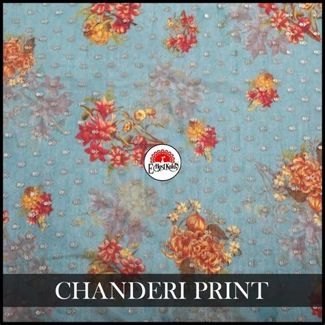 Sky Blue Chanderi Floral Print Fabric At Rs Meter In New Delhi Id