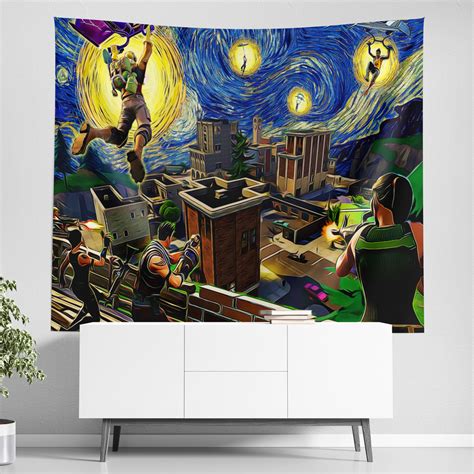 Fortnite Starry Night Tilted Towers Tapestry AnimeBape