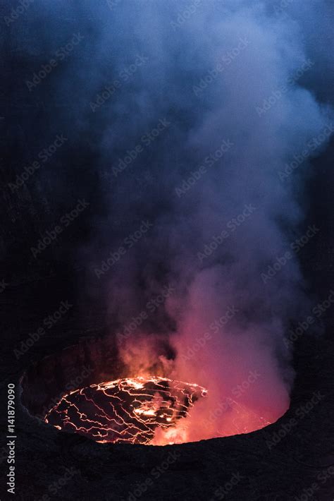 volcan nyiragongo in eruption Stock Photo | Adobe Stock