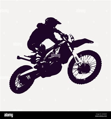 Motocross Rider Silhouette Clipart Sport Illustration Vector Stock